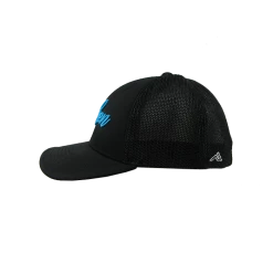 Kelly's Ultimate Sports Miken Hat By Pacific (404M) All Black/Electric Blue Script -Gloves shop hat mik pac script black blue 2