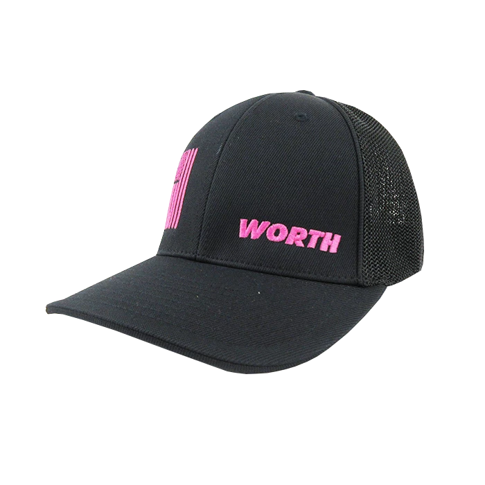 Kelly's Ultimate Sports Worth Hat By Pacific (404M) All Black/Pink Flag 1 Kelly's Ultimate Sports Worth Hat By Pacific (404M) All Black/Pink Flag