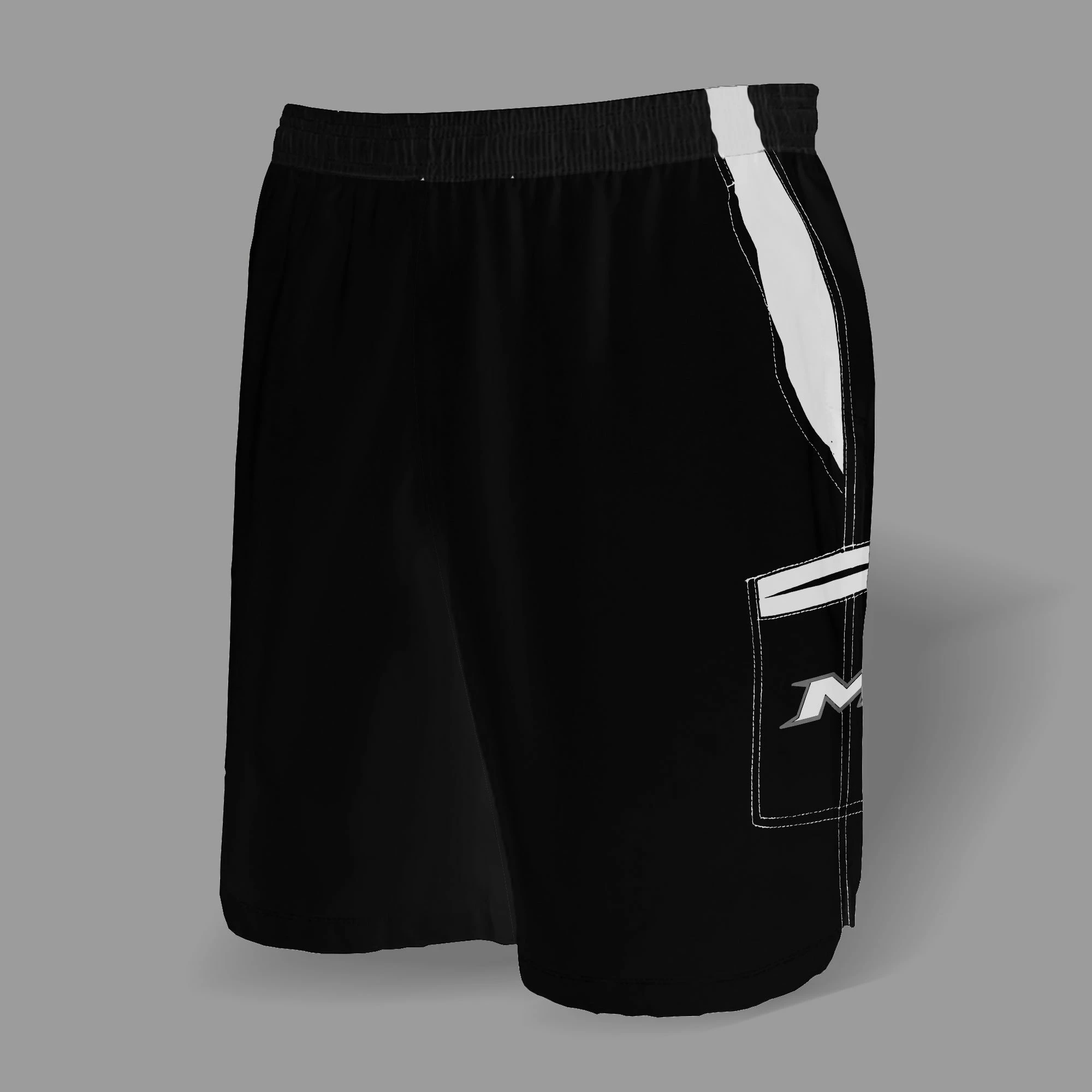 Kelly's Ultimate Sports Miken Microfiber Shorts (Black/White) 1 Kelly's Ultimate Sports Miken Microfiber Shorts (Black/White)